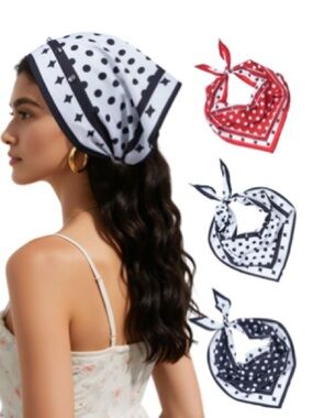 Away Polka Dot Triangle Scarf - Black & White